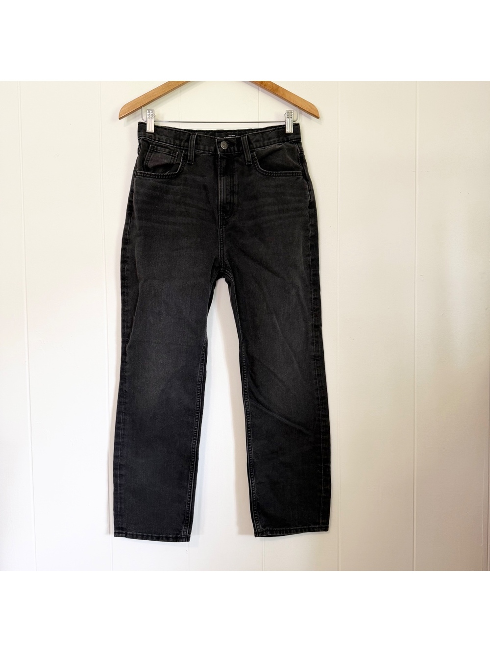 Old Navy Gray High Rise Slouchy Straight Built in Tough Denim Jeans Women's 14